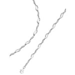 T58200 Silber Collier-Armband poliert rhodium