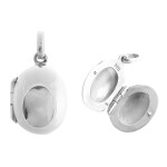 Medaillon oval schmal - Silber Medallion - poliert