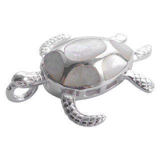 Schildkröte - Silber Anhänger Perlmutt - poliert