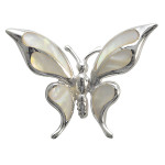 Schmetterling - Silber Anhänger Perlmutt - poliert -...