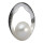 Perle in Oval - Silber Perlenanhänger - poliert