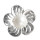 Blume mit Perle - Silber Perlenanhänger - poliert