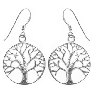 Lebensbaum - Silber Ohrringe plain - poliert