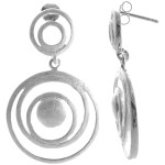 Spirale - Silber Ohrringe plain - gebürstet