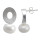 Perle mit Kreis - Silber Perlenohrringe - geb&uuml;rstet/poliert