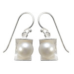 Perlenliege - Silber Perlenohrringe - geb&uuml;rstet/poliert