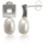 Perle mit Rahmen - Silber Perlenohrringe - gebürstet/poliert