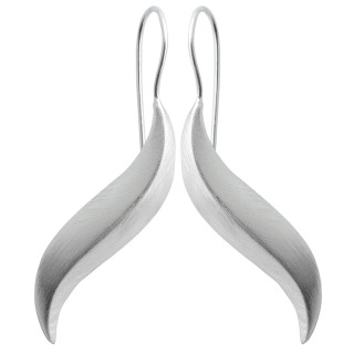 Ohrring Flosse - Silber Ohrringe plain - mattiert/poliert