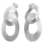 Ohrring Vintage - Silber Ohrringe plain - gebürstet