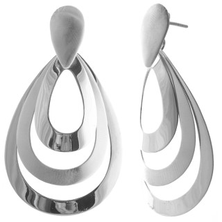Ohrring Terzett - Silber Ohrringe plain - mattiert/poliert