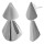 Ohrring Fächer - Silber Ohrringe plain - mattiert/poliert
