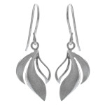 Ohrring Blatt - Silber Ohrringe plain -...
