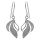 Ohrring Blatt - Silber Ohrringe plain - gebürstet/poliert