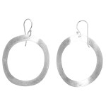 Ohrring Oval klein - Silber Ohrringe plain - geb&uuml;rstet