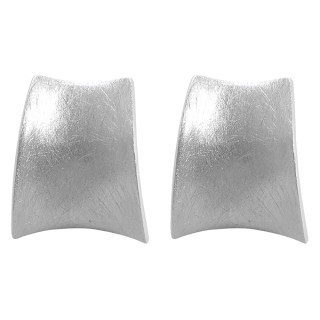 Ohrring Welle - Silber Ohrringe plain - geb&uuml;rstet