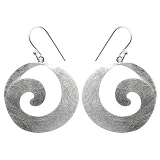 Ohrring Spirale - Silber Ohrringe plain - gebürstet