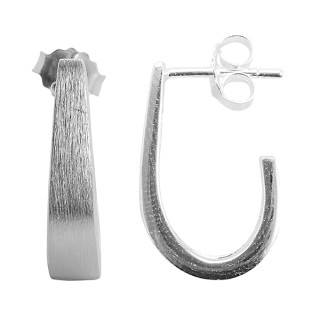 Ohrring - Silber Ohrringe plain - mattiert/poliert