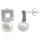 Perle mit Rahmen - Silber Perlenohrstecker - gebürstet/poliert