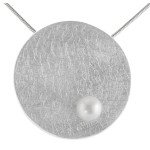 Lunaria - Silber Perlenanhänger - gebürstet