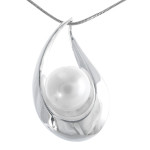 Tropfen-Perle - Silber Perlenanh&auml;nger - poliert