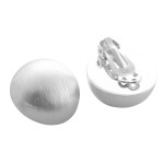 Penste-volle Höhe - Silber Ohrclips - mattiert - 18 mm