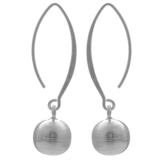 Kugelhänger-mattiert - Silber Ohrringe plain - mattiert - 10 mm