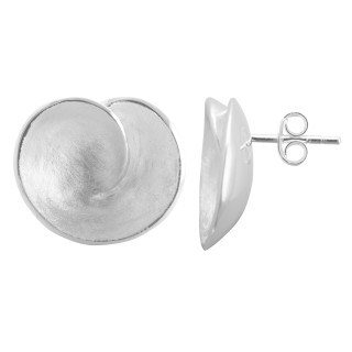 Haeman - Silber Ohrringe plain - gebürstet/poliert