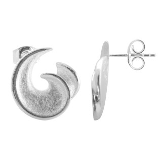 Lychnis  - Silber Ohrringe plain - gebürstet/poliert