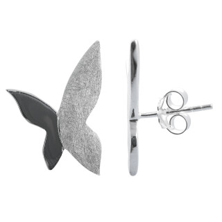 Actaea - Silber Ohrringe plain - gebürstet/poliert