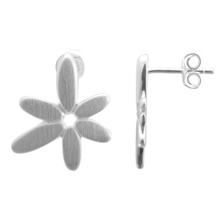 Dieffen - Silber Ohrringe plain - mattiert/poliert