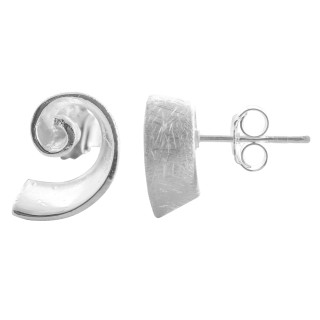 Artem - Silber Ohrringe plain - gebürstet/poliert