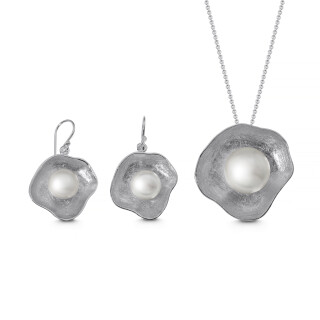 Vinca - Silber Set Perle - geb&uuml;rstet/poliert