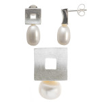 Cirsium  - Silber Set Perle - gebürstet/poliert