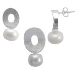 Filipendul - Silber Set Perle - geb&uuml;rstet/poliert
