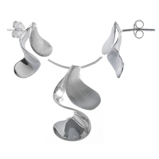 Crocos - Silber Set plain - mattiert/poliert