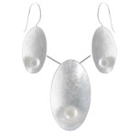 Sisam - Silber Set Perle - gebürstet