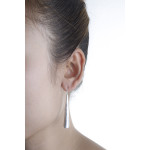 Amber - Silber Ohrringe plain - gebürstet
