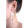 Silber Ohrringe - Lange Kette mit Kreis - poliert und rhodiniert