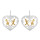 Love-Herz-vergoldet - Silber Ohrringe plain - mattiert