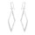 Viereck lang - Silber Ohrringe plain - geb&uuml;rstet