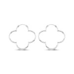 Creolen Kleebltatt flower poliert klein 35mm Silber