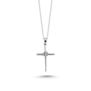 Silberanhänger -PZA16566 Kreuz mit Zirkonia