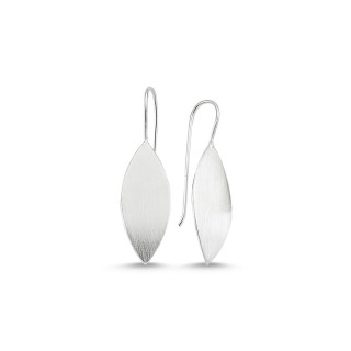 Blatt- Silber Ohrringe plain - poliert