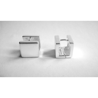 Silber Creolen - ECP14318 - Cube Mattiert
