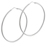 Silber Creolen - ECP14087 - 45 cm diamantiert
