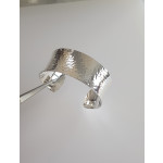 Silber Armreif - CBG10087-H geh&auml;mmert 26 mm