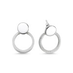 EPA12950 - Silber Ohrringe Kreise plain - geb&uuml;rstet oder poliert